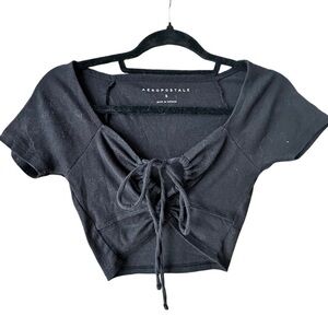 AEROPOSTALE | Black Y2K stretch crop top | SIZE SMALL
